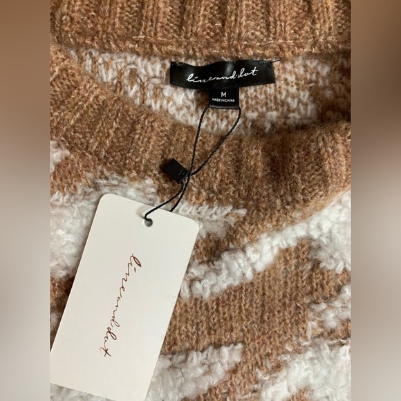 NWT Line and Dot Houndstooth Crew Neck Sweater Women Size Medium - Picture 7 of 8